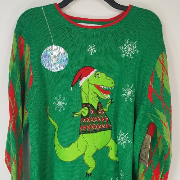 dinosaur christmas sweatshirt